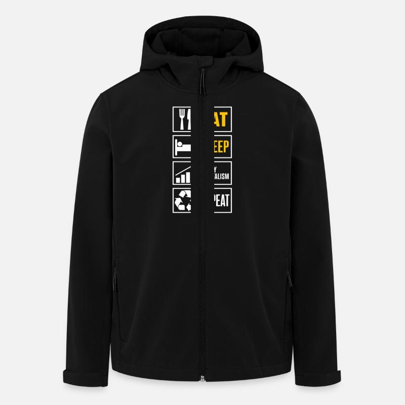 Enjoying Capitalism Stock Sayings - Men’s Recycled Softshell Jacket by Stanley/Stella - black