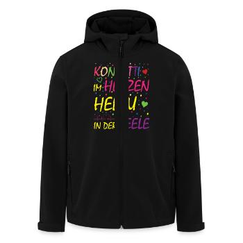 Konfetti im Herzen Helau in der Seele - Recycelte Männer Softshell-Jacke von Stanley/Stella - Schwarz - Vorne - AI Model Male 185 light (185cm)