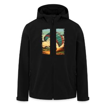 Kitesurfen Kitesurfer Kiteboard - Recycelte Männer Softshell-Jacke von Stanley/Stella - Schwarz - Vorne - AI Model Male 185 light (185cm)