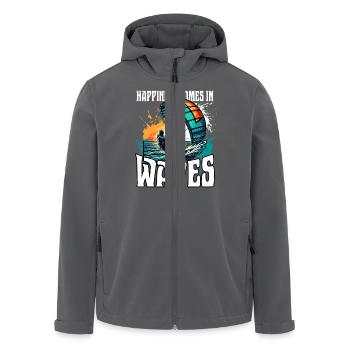 Kitesurfen Kitesurfer Kiteboard - Recycelte Männer Softshell-Jacke von Stanley/Stella - Anthrazit - Vorne - AI Model Male 185 light (185cm)