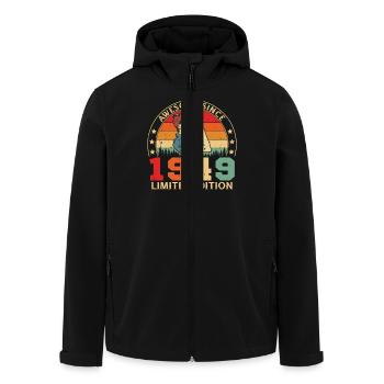 1949 Women's Birthday Limited Edition Vintage - Men’s Recycled Softshell Jacket by Stanley/Stella - black - Front - AI Model Male 185 light (185cm)