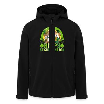 Happy St Catricks Day - Men’s Recycled Softshell Jacket by Stanley/Stella - black - Front - AI Model Male 185 light (185cm)