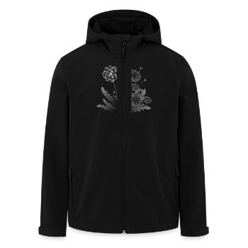 Löwenzahn Lebenszyklus Illustration Dandelion Life - Recycelte Männer Softshell-Jacke von Stanley/Stella - Schwarz - Vorne - AI Model Male 185 light (185cm)