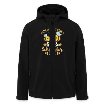 Ich Werde Eine Große Schwester 2026 Bienen - Recycelte Männer Softshell-Jacke von Stanley/Stella - Schwarz - Vorne - AI Model Male 185 light (185cm)