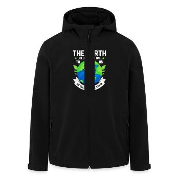 La Terre ne nous appartient pas Planète Jour de la Terre - Veste softshell homme en polyester recyclé Stanley/Stella - noir - Devant - AI Model Male 185 light (185cm)