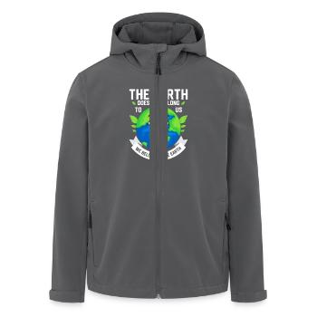La Terre ne nous appartient pas Planète Jour de la Terre - Veste softshell homme en polyester recyclé Stanley/Stella - charbon - Devant - AI Model Male 185 light (185cm)