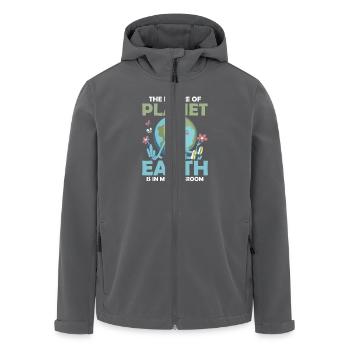 L’avenir de la planète Terre Enseignant Jour de la Terre - Veste softshell homme en polyester recyclé Stanley/Stella - charbon - Devant - AI Model Male 185 light (185cm)