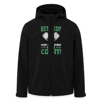 Grand-père Joueur de pickleball Retraite Retraite Paddleball - Veste softshell homme en polyester recyclé Stanley/Stella - noir - Devant - AI Model Male 185 light (185cm)