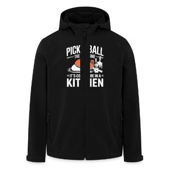 Pickleball Spieler Paddleball Kitchen Dinkball - Recycelte Männer Softshell-Jacke von Stanley/Stella - Schwarz - Vorne - AI Model Male 185 light (185cm)