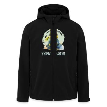 Karneval Kostüm PRINZ GESUCHT Froschkostüm - Recycelte Männer Softshell-Jacke von Stanley/Stella - Schwarz - Vorne - AI Model Male 185 light (185cm)
