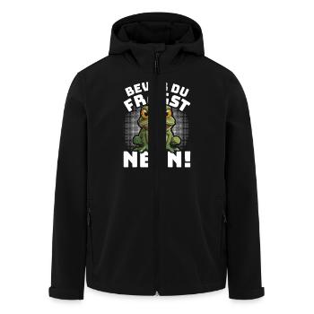 Karneval Kostüm BEVOR DU FRAGST NEIN! Lustiges - Recycelte Männer Softshell-Jacke von Stanley/Stella - Schwarz - Vorne - AI Model Male 185 light (185cm)