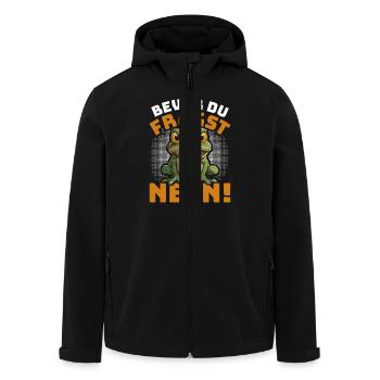Karneval Kostüm BEVOR DU FRAGST NEIN! Lustiges - Recycelte Männer Softshell-Jacke von Stanley/Stella - Schwarz - Vorne - AI Model Male 185 light (185cm)