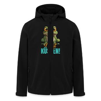 Faschingskostüm Frösche NICHT KÜSSEN Lustiges - Recycelte Männer Softshell-Jacke von Stanley/Stella - Schwarz - Vorne - AI Model Male 185 light (185cm)