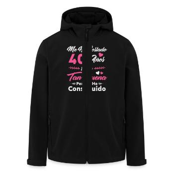 Il m’a fallu 40 ans 40 ans d’anniversaire de femmes - Veste softshell homme en polyester recyclé Stanley/Stella - noir - Devant - AI Model Male 185 light (185cm)