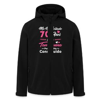 It Has Taken Me 70 Years 70 Birthday Women - Men’s Recycled Softshell Jacket by Stanley/Stella - black - Front - AI Model Male 185 light (185cm)