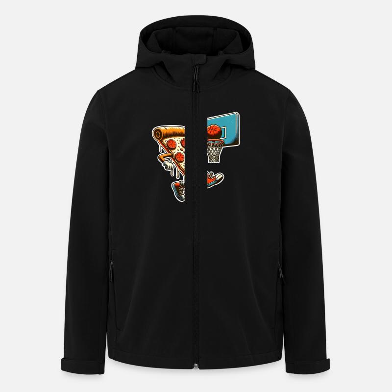Pizza Basketball - Men’s Recycled Softshell Jacket by Stanley/Stella - black