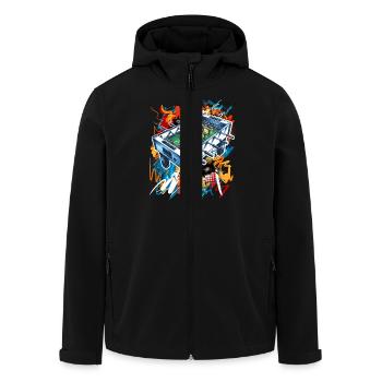 Tischkicker Tischfußball - Recycelte Männer Softshell-Jacke von Stanley/Stella - Schwarz - Vorne - AI Model Male 185 light (185cm)