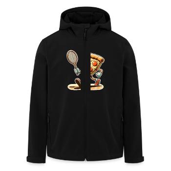 Pizza Tennis - Men’s Recycled Softshell Jacket by Stanley/Stella - black - Front - AI Model Male 185 light (185cm)