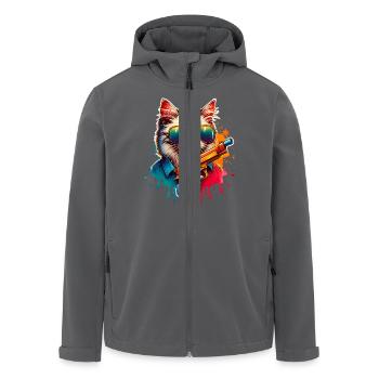 Katze Wasserpistole - Recycelte Männer Softshell-Jacke von Stanley/Stella - Anthrazit - Vorne - AI Model Male 185 light (185cm)