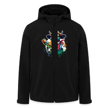 Kuh Wasserpistole - Recycelte Männer Softshell-Jacke von Stanley/Stella - Schwarz - Vorne - AI Model Male 185 light (185cm)