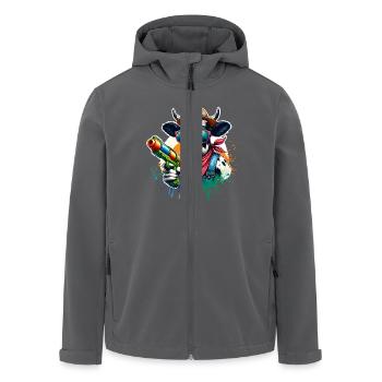 Kuh Wasserpistole - Recycelte Männer Softshell-Jacke von Stanley/Stella - Anthrazit - Vorne - AI Model Male 185 light (185cm)