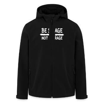 Soyez sauvage et non moyen – Dicton motivant - Veste softshell homme en polyester recyclé Stanley/Stella - noir - Devant - AI Model Male 185 light (185cm)