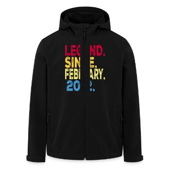 Legend since February 2012 Design For Kids, - Men’s Recycled Softshell Jacket by Stanley/Stella - black - Front - AI Model Male 185 light (185cm)