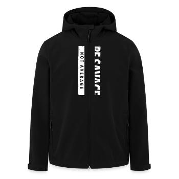 Soyez sauvage et non moyen – Dicton motivant - Veste softshell homme en polyester recyclé Stanley/Stella - noir - Devant - AI Model Male 185 light (185cm)