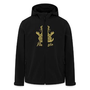 Namaste Otter Mandala Yoga Meditation - Recycelte Männer Softshell-Jacke von Stanley/Stella - Schwarz - Vorne - AI Model Male 185 light (185cm)
