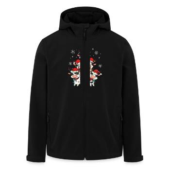 Kuh Weihnachten Weihnachtsmann - Recycelte Männer Softshell-Jacke von Stanley/Stella - Schwarz - Vorne - AI Model Male 185 light (185cm)