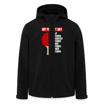 Tischtennis-Motiv Tischtennis Fans - Recycelte Männer Softshell-Jacke von Stanley/Stella - Schwarz - Vorne - AI Model Male 185 light (185cm)