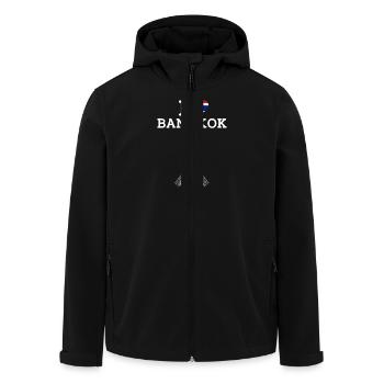 J’aime Bangkok Cool Thaïlande Jeu de mots Tour Eiffel Fun - Veste softshell homme en polyester recyclé Stanley/Stella - noir - Devant - AI Model Male 185 light (185cm)