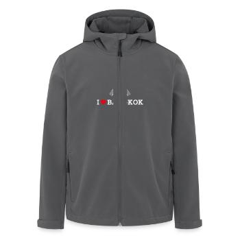 J’aime Bangkok Cool Heart Drapeau Tour Eiffel Jeu de mots - Veste softshell homme en polyester recyclé Stanley/Stella - charbon - Devant - AI Model Male 185 light (185cm)