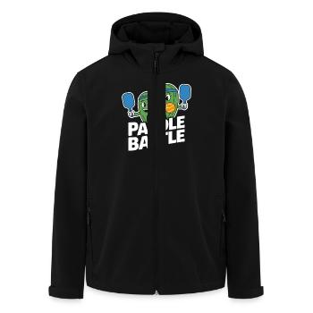 Pickleballspieler Dinkball Paddle Gurken Design - Recycelte Männer Softshell-Jacke von Stanley/Stella - Schwarz - Vorne - AI Model Male 185 light (185cm)
