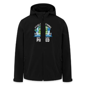 Pickleball mariné Paddlesport cadeau - Veste softshell homme en polyester recyclé Stanley/Stella - noir - Devant - AI Model Male 185 light (185cm)
