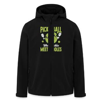 Pickleball : là où les cornichons rencontrent les pagaies - Veste softshell homme en polyester recyclé Stanley/Stella - noir - Devant - AI Model Male 185 light (185cm)