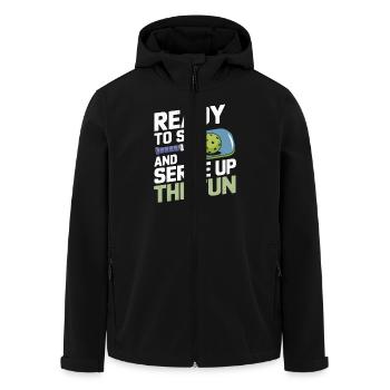 Pickleball Sports d’équipe Jeux de paddleball - Veste softshell homme en polyester recyclé Stanley/Stella - noir - Devant - AI Model Male 185 light (185cm)