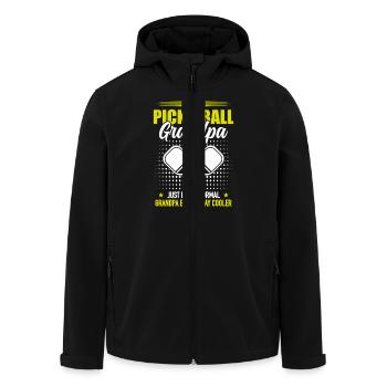 Grand-père joueur de pickleball Dinking Team cadeau - Veste softshell homme en polyester recyclé Stanley/Stella - noir - Devant - AI Model Male 185 light (185cm)
