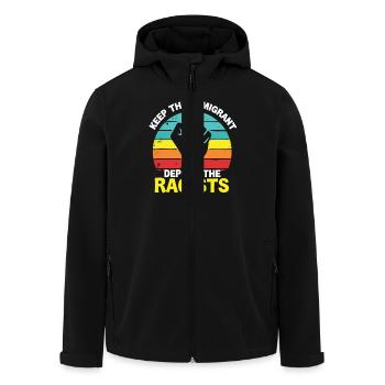 Anti-Racism Diversity, Justice & Equality - Men’s Recycled Softshell Jacket by Stanley/Stella - black - Front - AI Model Male 185 light (185cm)