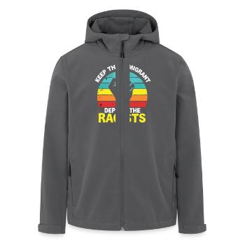 Antiracisme Diversité, justice et égalité - Veste softshell homme en polyester recyclé Stanley/Stella - charbon - Devant - AI Model Male 185 light (185cm)
