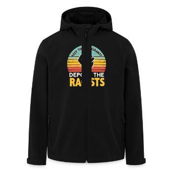 Anti-Racism Diversity, Justice & Equality - Men’s Recycled Softshell Jacket by Stanley/Stella - black - Front - AI Model Male 185 light (185cm)