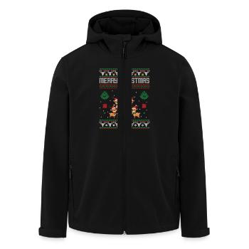 Rentier Weihnachten - Recycelte Männer Softshell-Jacke von Stanley/Stella - Schwarz - Vorne - AI Model Male 185 light (185cm)