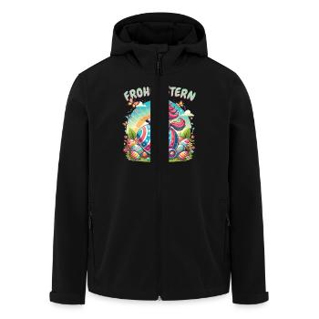 Happy Easter Unicorn – Funny Easter Egg Design - Men’s Recycled Softshell Jacket by Stanley/Stella - black - Front - AI Model Male 185 light (185cm)