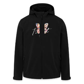 Inspirierende Floral Schmetterling Zitat - Recycelte Männer Softshell-Jacke von Stanley/Stella - Schwarz - Vorne - AI Model Male 185 light (185cm)