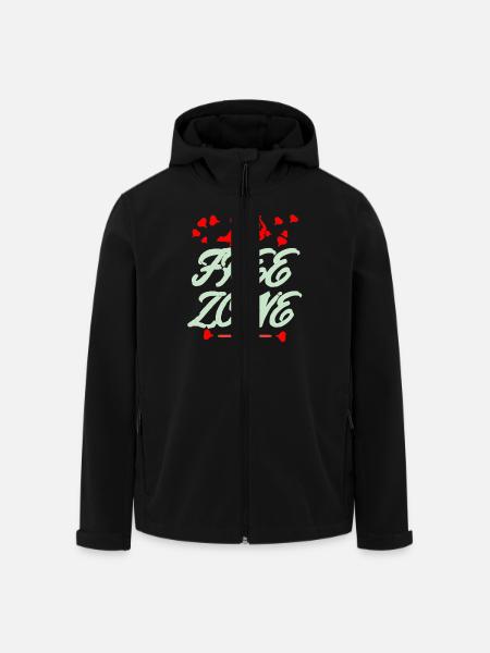 Zone sans câlins Saint-Valentin - Veste softshell homme en polyester recyclé Stanley/Stella - noir