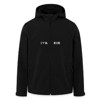J’aime Bangkok Thaïlande Cool Empire Lover Drapeau Jeu de mots - Veste softshell homme en polyester recyclé Stanley/Stella - noir - Devant - AI Model Male 185 light (185cm)
