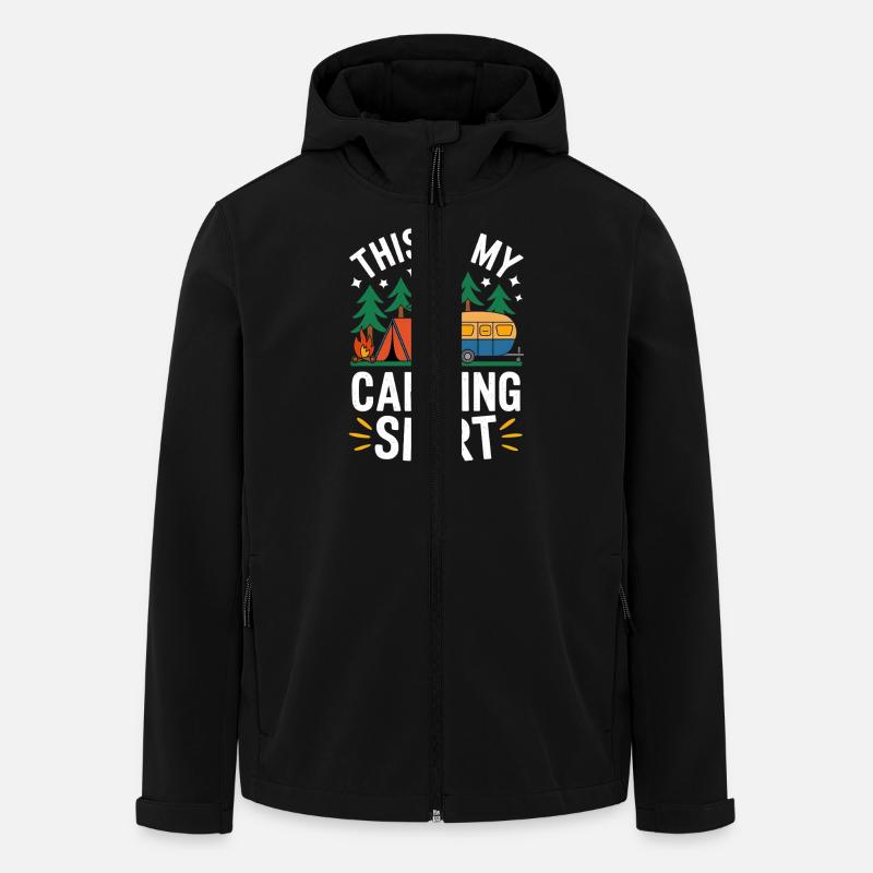 Camping Adventure Funny Camping Design - Men’s Recycled Softshell Jacket by Stanley/Stella - black