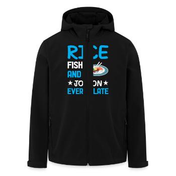 Sushi Japan Essen Sushi-Mahlzeit - Recycelte Männer Softshell-Jacke von Stanley/Stella - Schwarz - Vorne - AI Model Male 185 light (185cm)