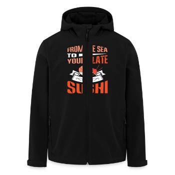 Sushi Japan Essen Sushi-Mahlzeit - Recycelte Männer Softshell-Jacke von Stanley/Stella - Schwarz - Vorne - AI Model Male 185 light (185cm)