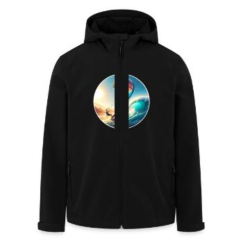 Kitesurfen Kitesurfer Kiteboard - Recycelte Männer Softshell-Jacke von Stanley/Stella - Schwarz - Vorne - AI Model Male 185 light (185cm)